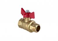 Кран шаровой латунный DeltaPro для ВОДЫ   1/2" ВР/НР ручка-бабочка, VALFEX 11Б27фт1М (128/32)